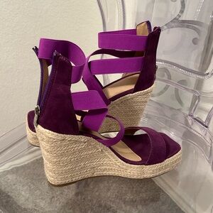 Purple Wedge Sandals